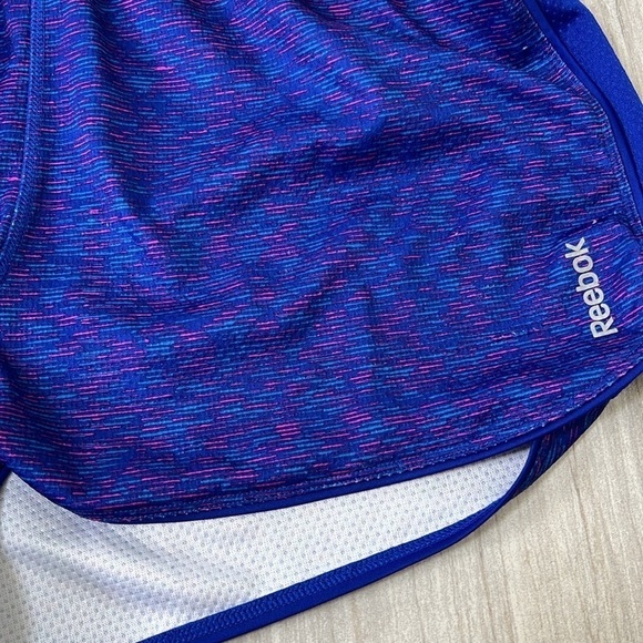 Blue & pink Reebok athletic shorts size large mesh thick waistband marl print - Picture 7 of 11